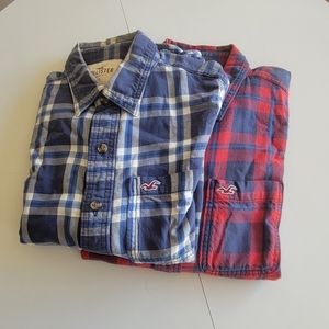 Hollister plaid flannel shirts